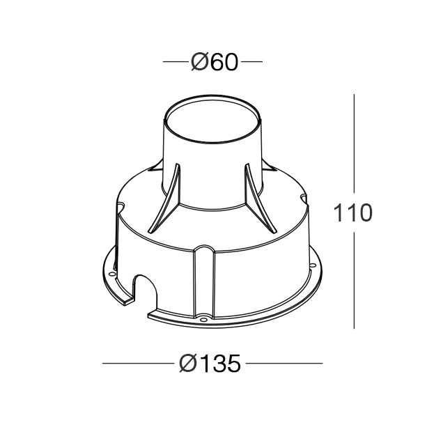 A.BOX.019.01 - Polypropylen Einbaugehäuse für Rim/Cut 70