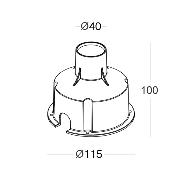 D.BOX.030.01 - Polypropylen Einbaugehäuse für  Rim/Cut 45