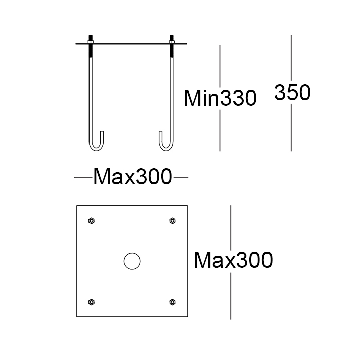 KIT.002 - Bodenverankerungssystem Holzbolzen/Zentrierplatte