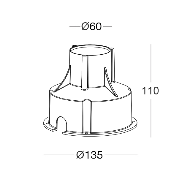 KIT.024 - Einbaugehäuse kit für Pollerleuchten